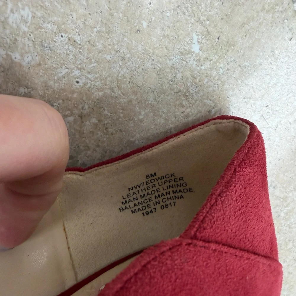 Nine West Edwick Red Low Wedge Heels